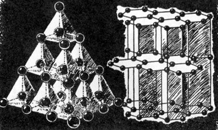 Cristales de diamante y grafito