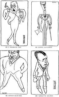 Sir H. Beerbohm Tree, Sir George Alexander, Sir Arthur Bourchier y Mr. Gerald Du Maurier