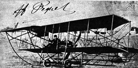 El aparato que utilizó Henry Péquet para llevar 6 mil cartas, que pesaban aproximadamente 15 kilos, entre Allahabad y la fortaleza de Nani, en la India. Es el primer correo aéreo de la historia