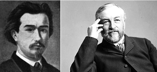Clement Ader, investigador, y Samuel Pierpont Langley, cuyos experimentos no alcanzaron el éxito tan ansiado por él y sus financistas.