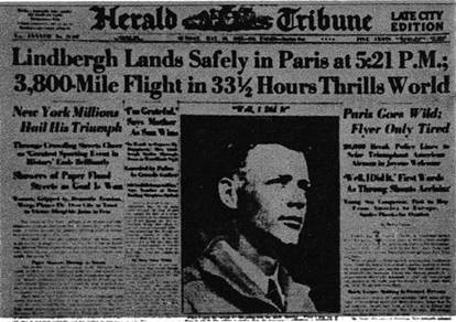 La primera página del "Herald Tribune", de Nueva York, anunciando la proeza.