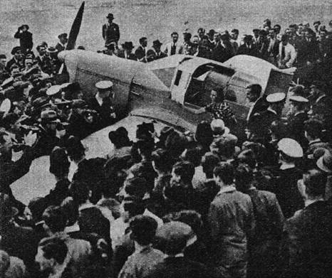 MARYSE BASTIE. Luego de cruzar solo el Atlántico Sur, de Dakar a Natal, el 30 de diciembre de 1936, es recibida con todos los honores